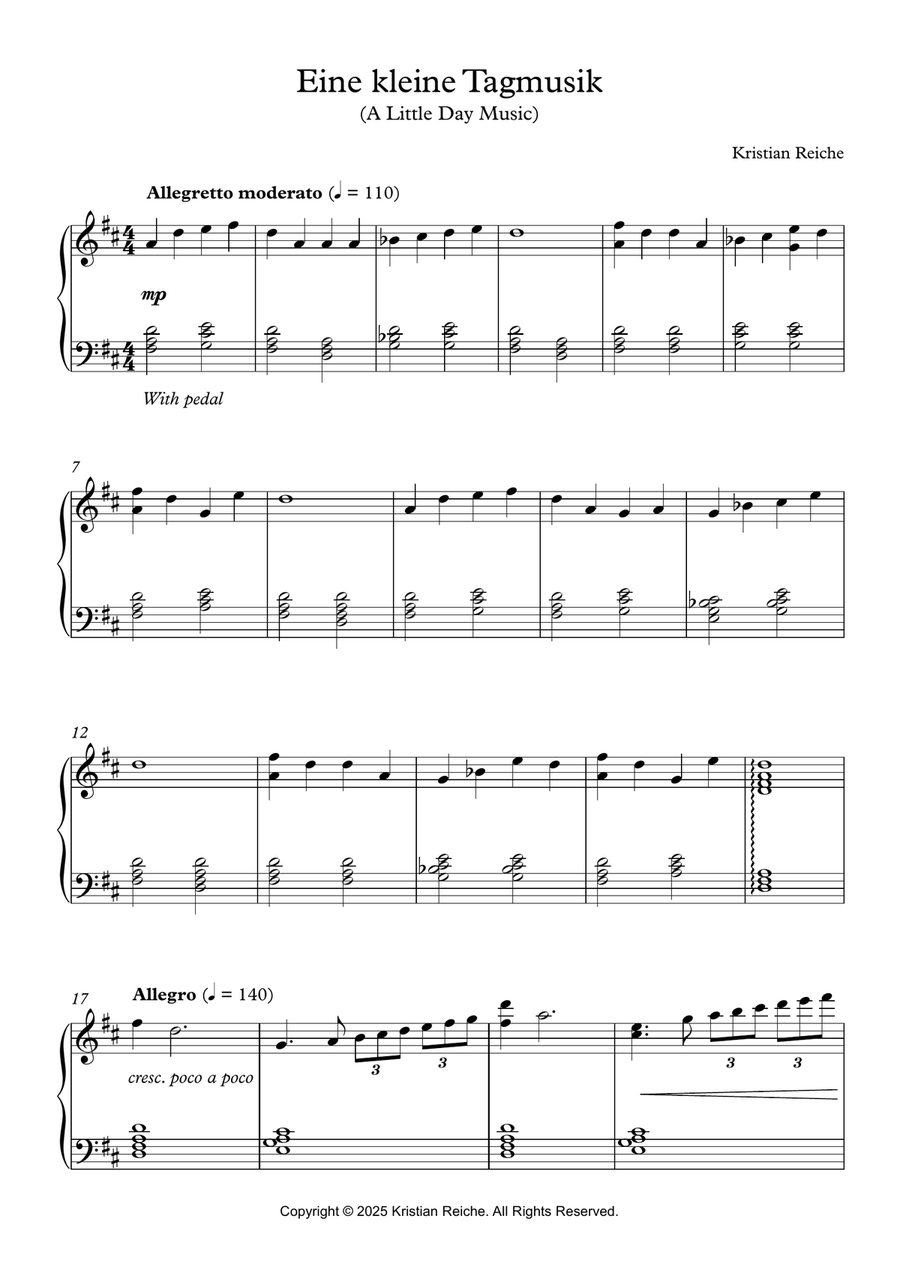 Eine kleine Tagmusik (A Little Day Music) Chamber Music scores gallery preview page 1