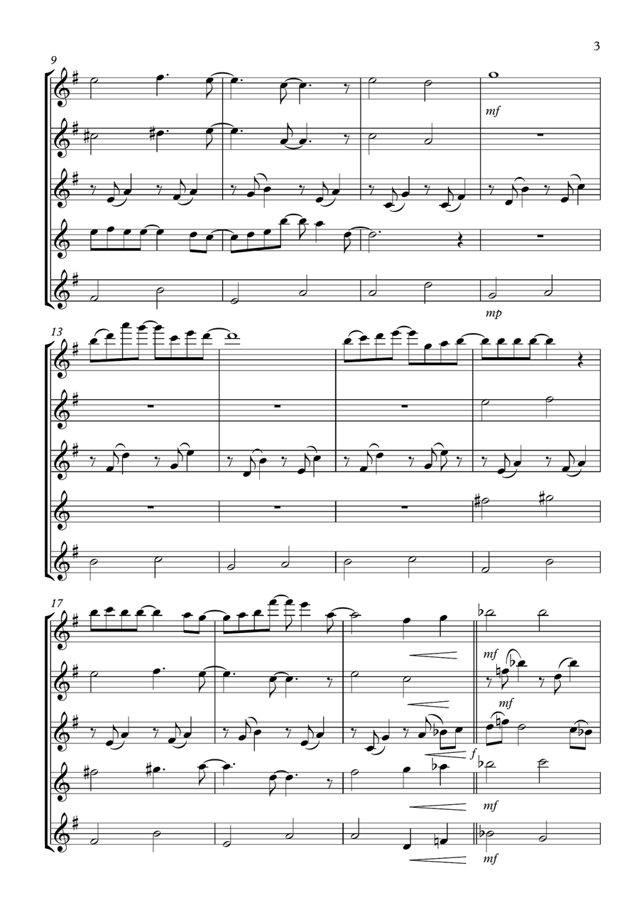 Here, There And Everywhere Woodwind Quintet scores gallery preview page 3