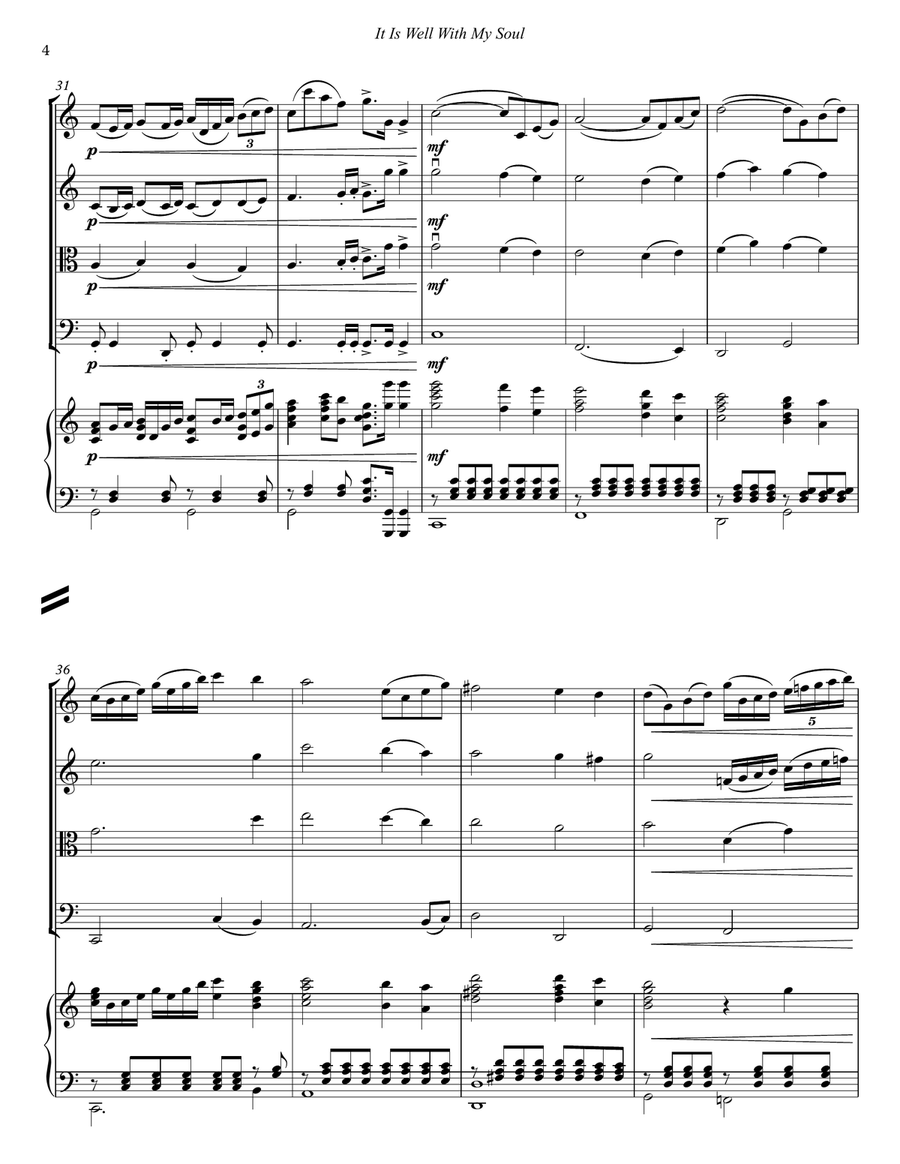 It Is Well with My Soul for Piano Quintet Piano Quintet scores gallery preview page 4