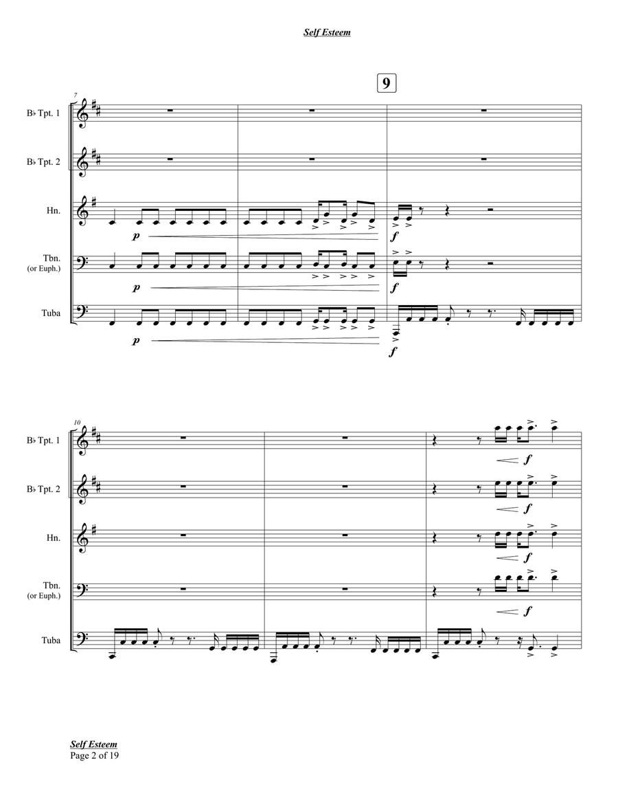 Self Esteem Self Esteem Brass Quintet scores gallery preview page 2