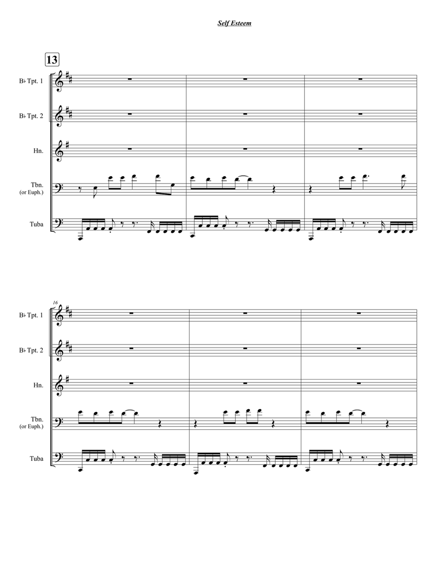 Self Esteem Self Esteem Brass Quintet scores gallery preview page 3