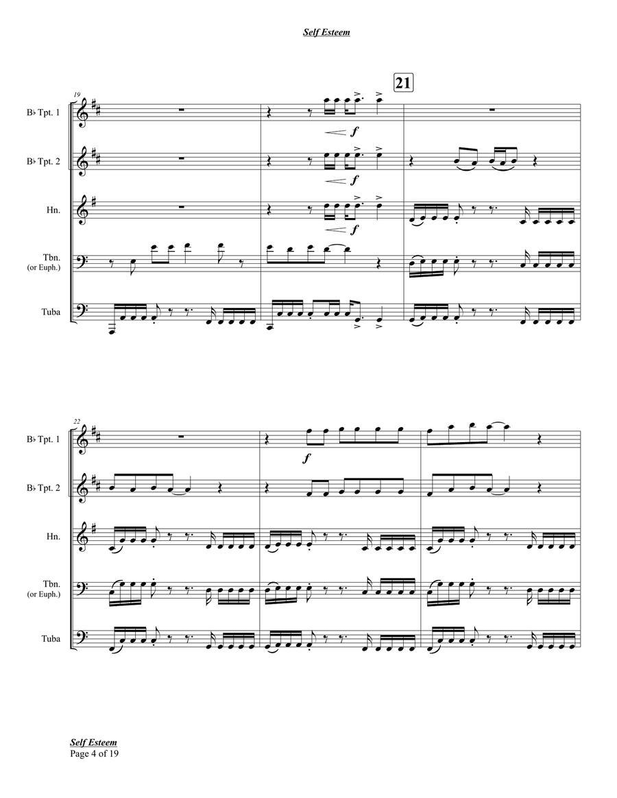 Self Esteem Self Esteem Brass Quintet scores gallery preview page 4