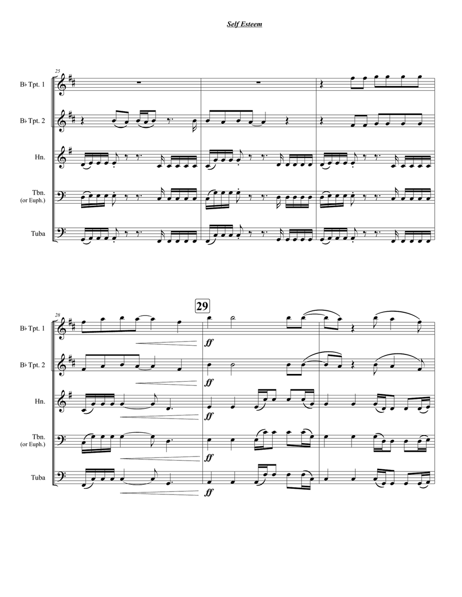 Self Esteem Self Esteem Brass Quintet scores gallery preview page 5