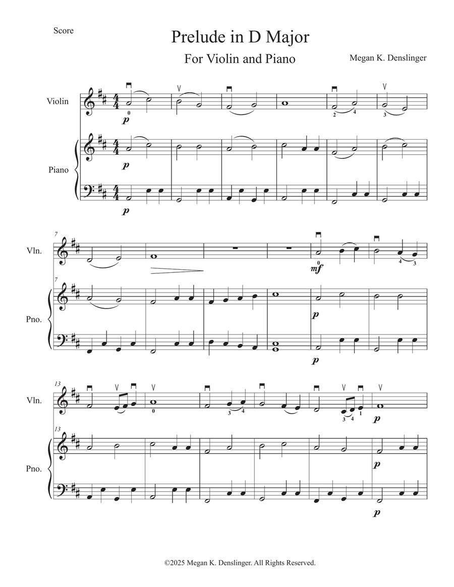 Prelude in D Major Chamber Music scores gallery preview page 3