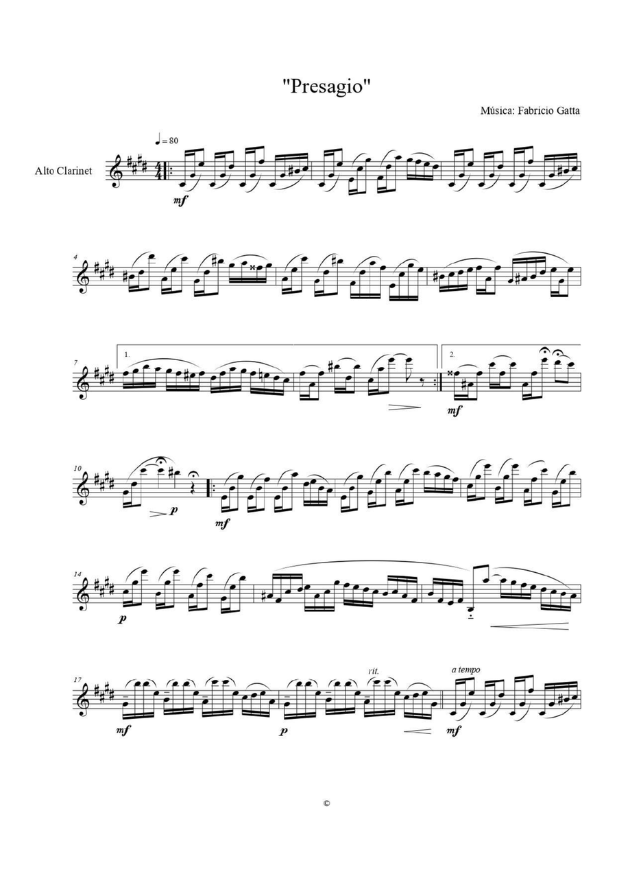 Presagio Presagio E-Flat Clarinet scores gallery preview page 2