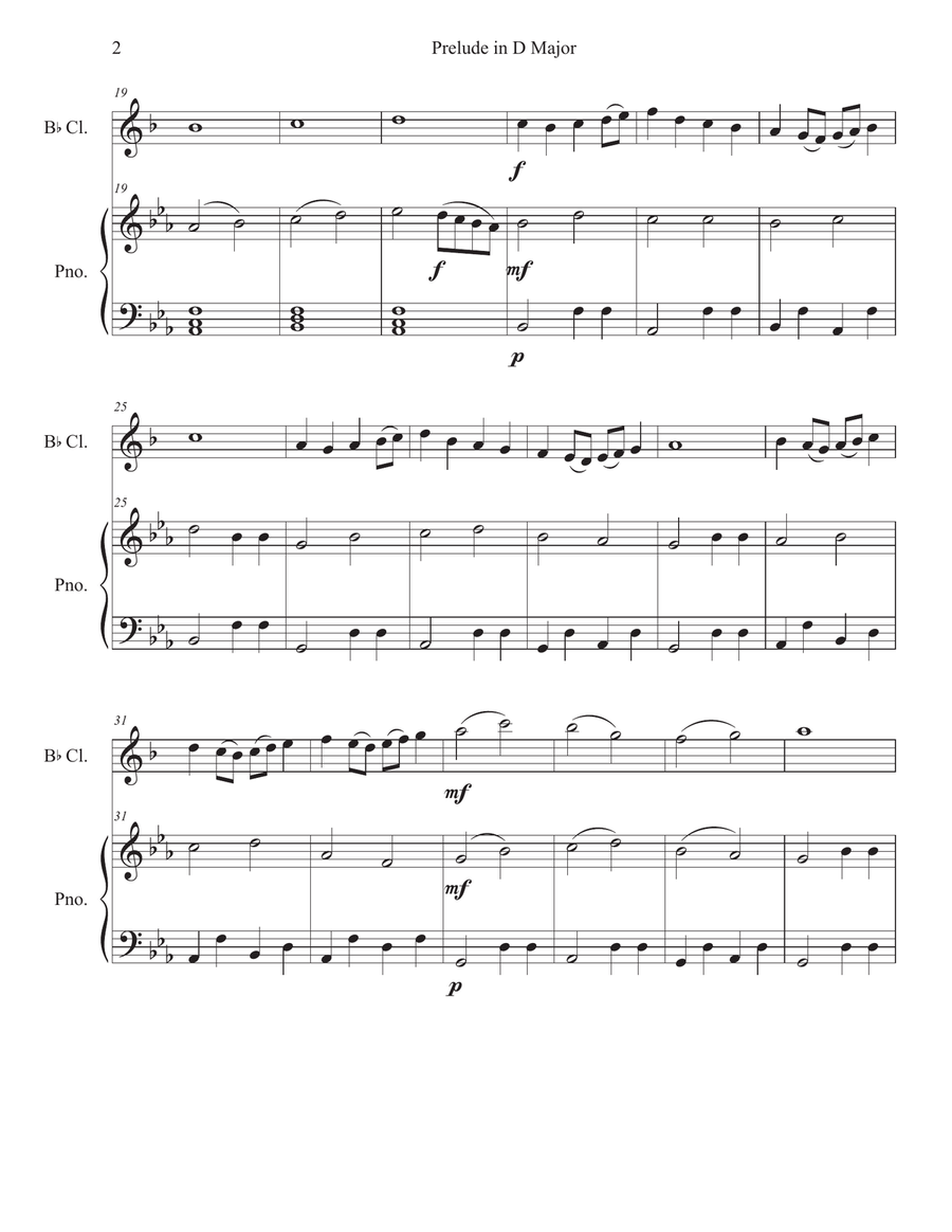 Prelude in D Major (Transposed to Concert Eb) Chamber Music scores gallery preview page 4