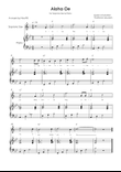 Aloha Oe - Soprano Sax & Piano in Bb Major Easy With Lyrics & Chords