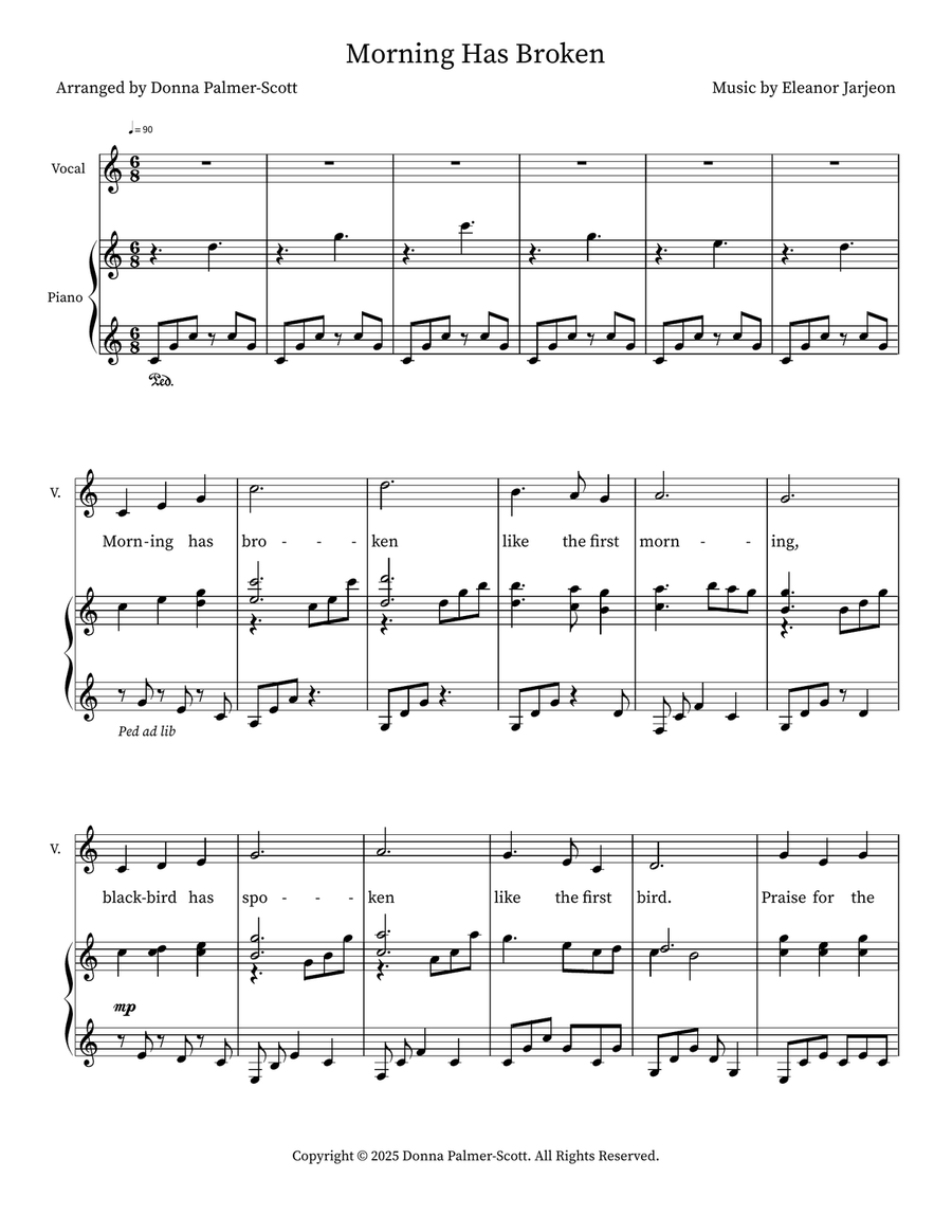 Morning Has Broken Morning Has Broken Voice scores gallery preview page 1