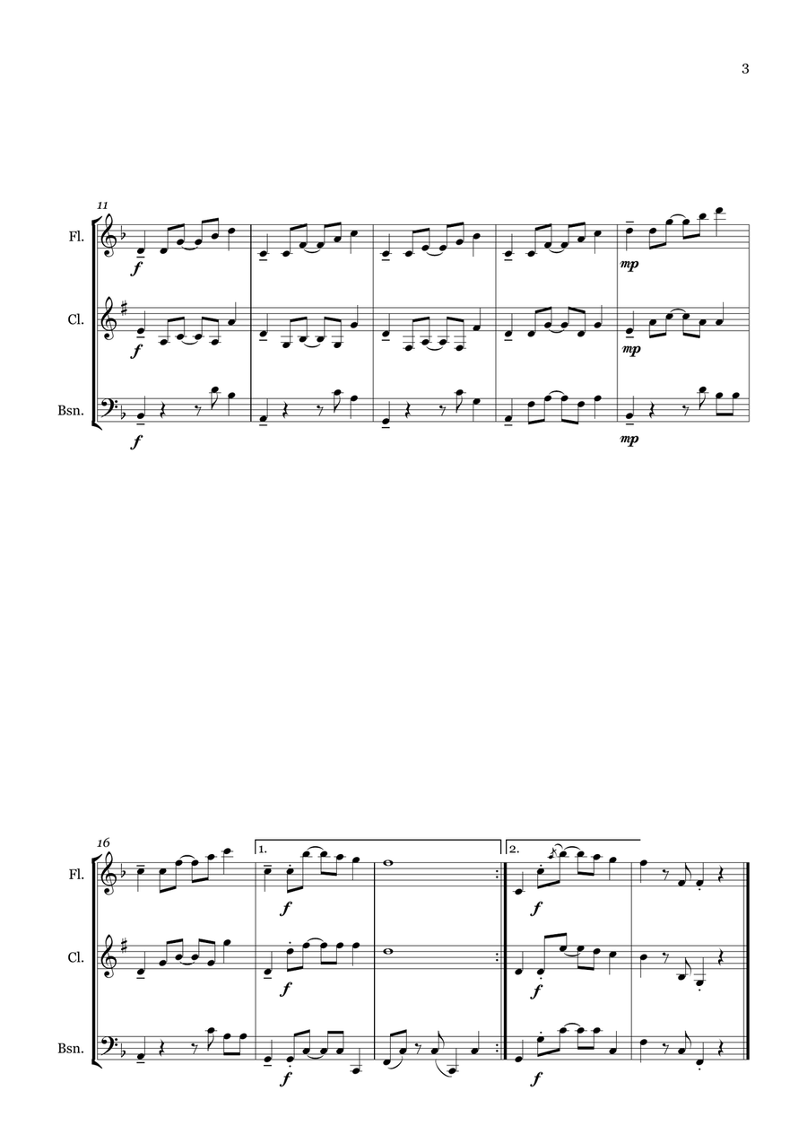 Choucoune Choucoune Woodwind Trio scores gallery preview page 3