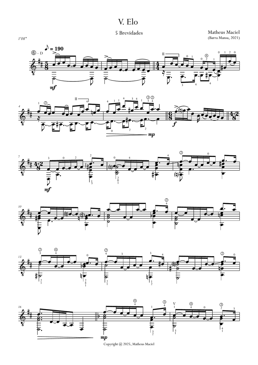 V. Elo V. Elo Acoustic Guitar scores gallery preview page 1