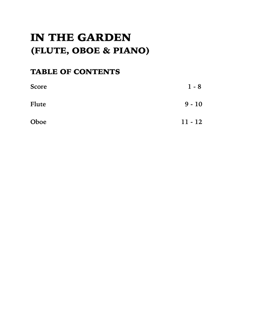 In the Garden (Trio for Flute, Oboe and Piano) Small Ensemble scores gallery preview page 4
