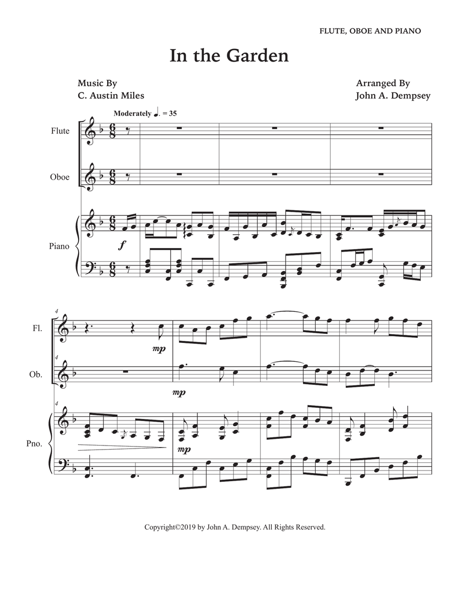 In the Garden (Trio for Flute, Oboe and Piano) Small Ensemble scores gallery preview page 5