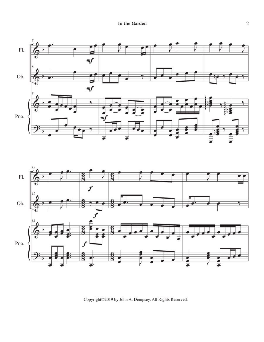 In the Garden (Trio for Flute, Oboe and Piano) Small Ensemble scores gallery preview page 6