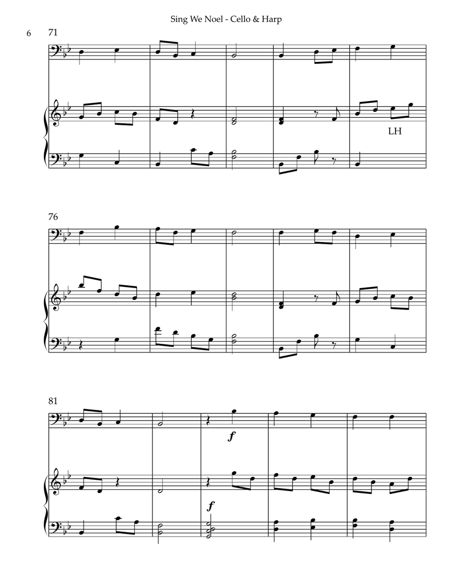Sing We Noel, Duet for Cello & Harp String Duet scores gallery preview page 6