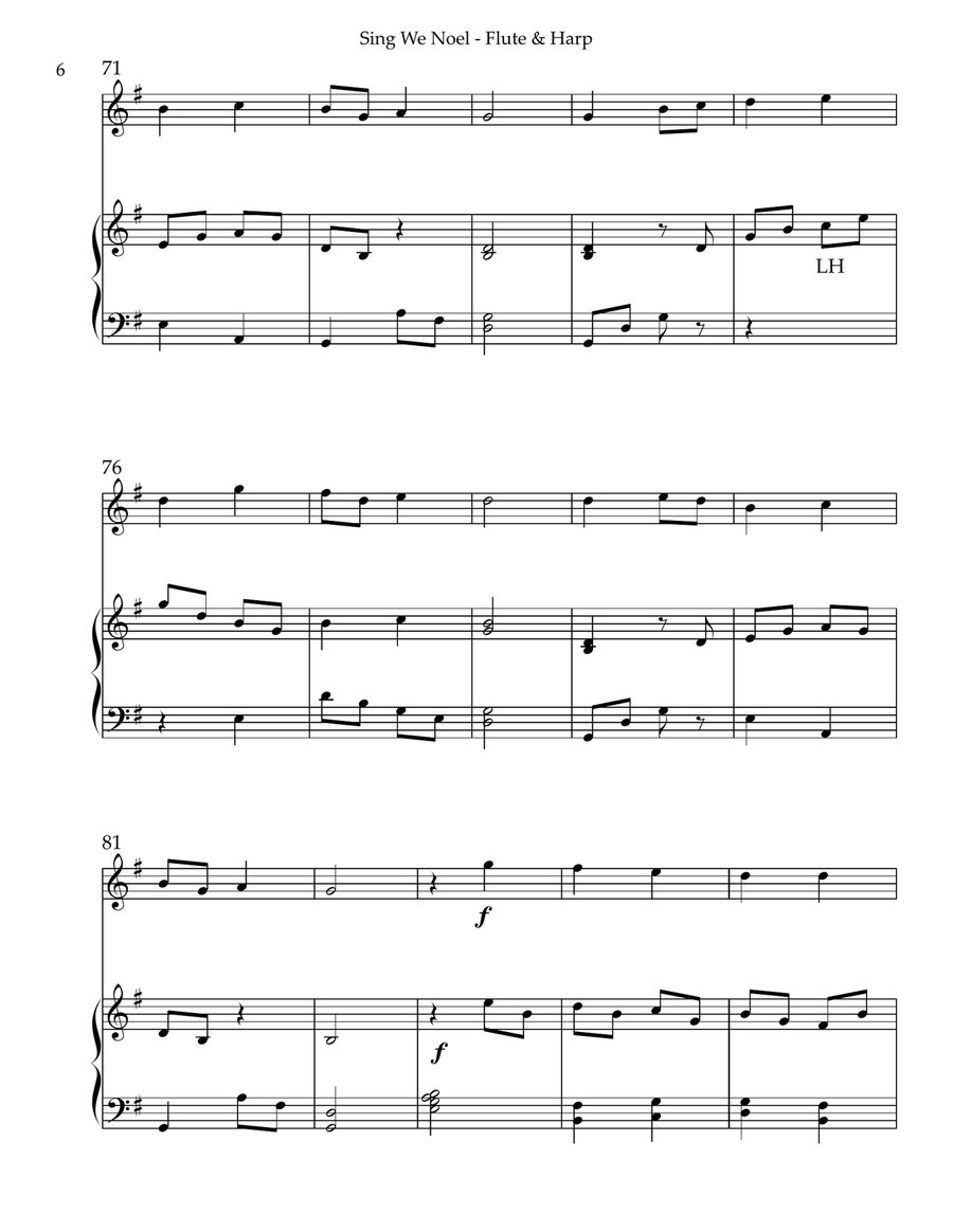 Sing We Noel, Duet for Flute & Harp Small Ensemble scores gallery preview page 6