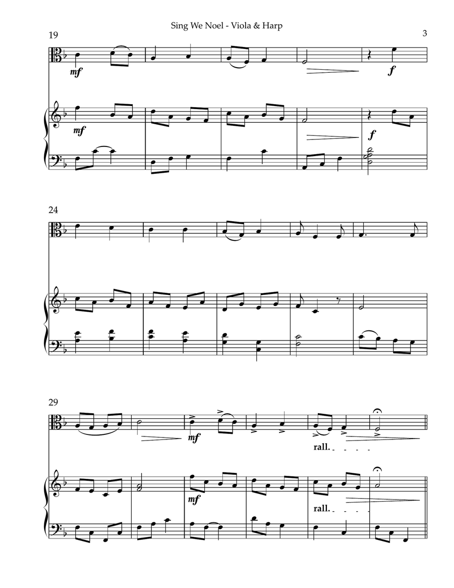 Sing We Noel, Duet for Viola & Harp String Duet scores gallery preview page 3