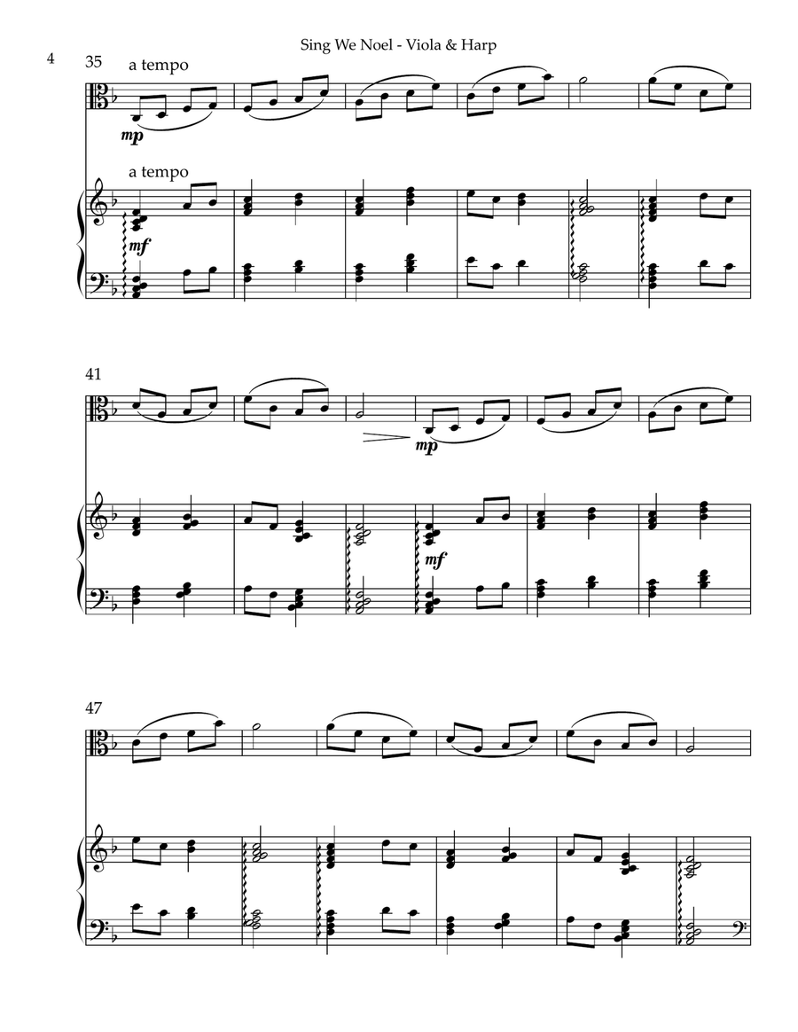 Sing We Noel, Duet for Viola & Harp String Duet scores gallery preview page 4