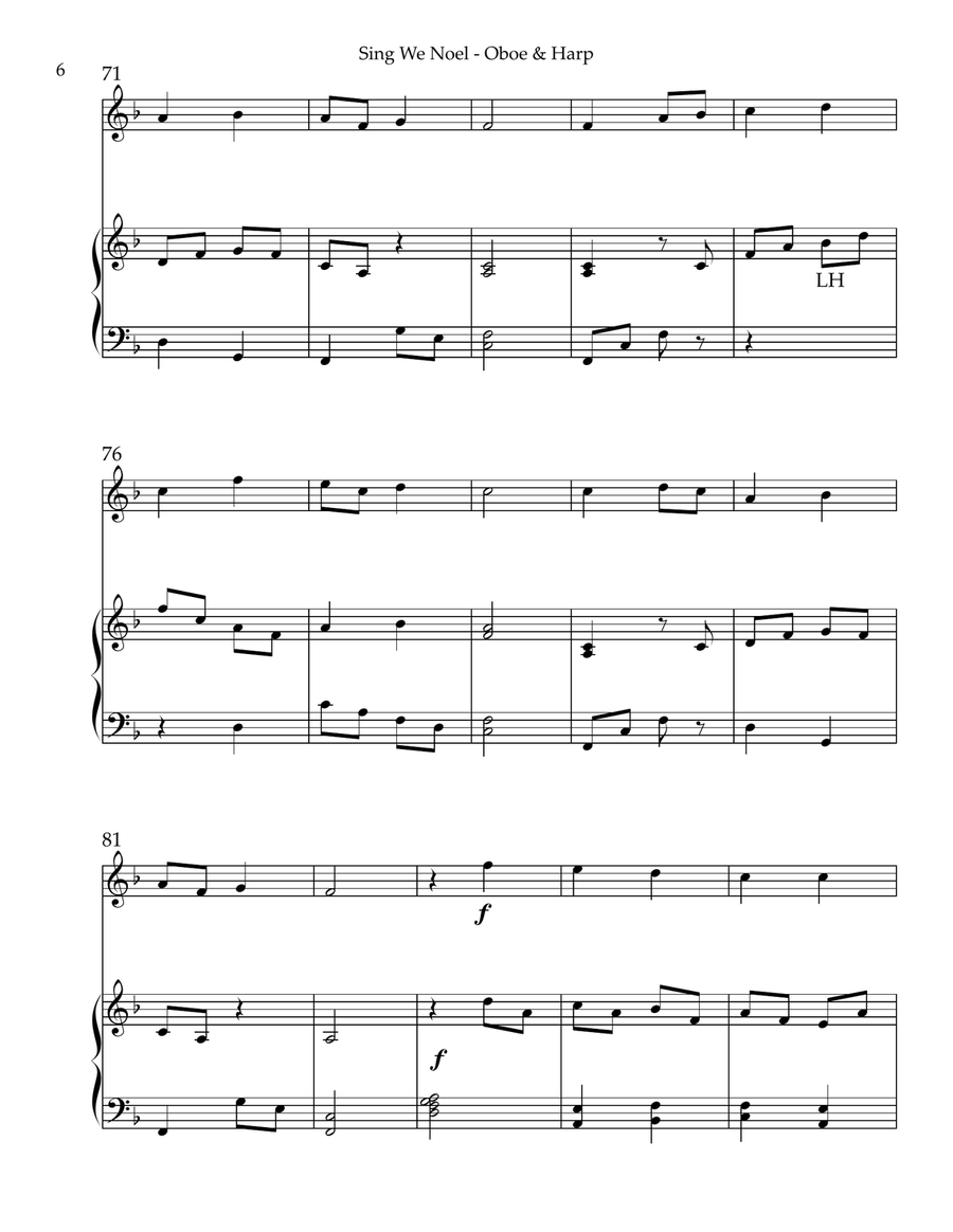 Sing We Noel, Duet for Oboe & Harp Small Ensemble scores gallery preview page 6