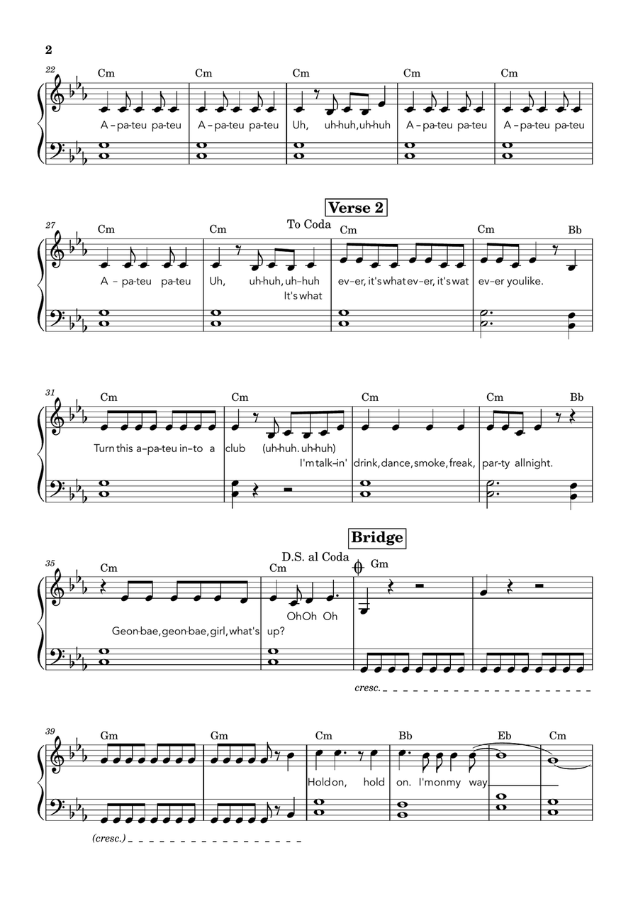 Apt. Piano, Vocal scores gallery preview page 2