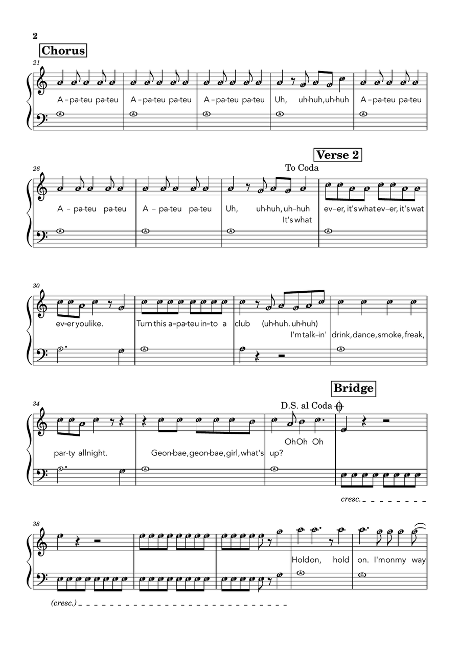 Apt. Easy Piano scores gallery preview page 2