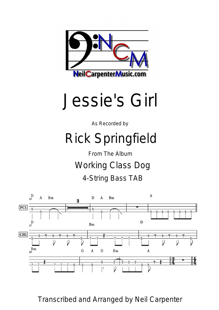 Jessie's Girl Jessie's Girl Acoustic Guitar scores gallery preview page 1