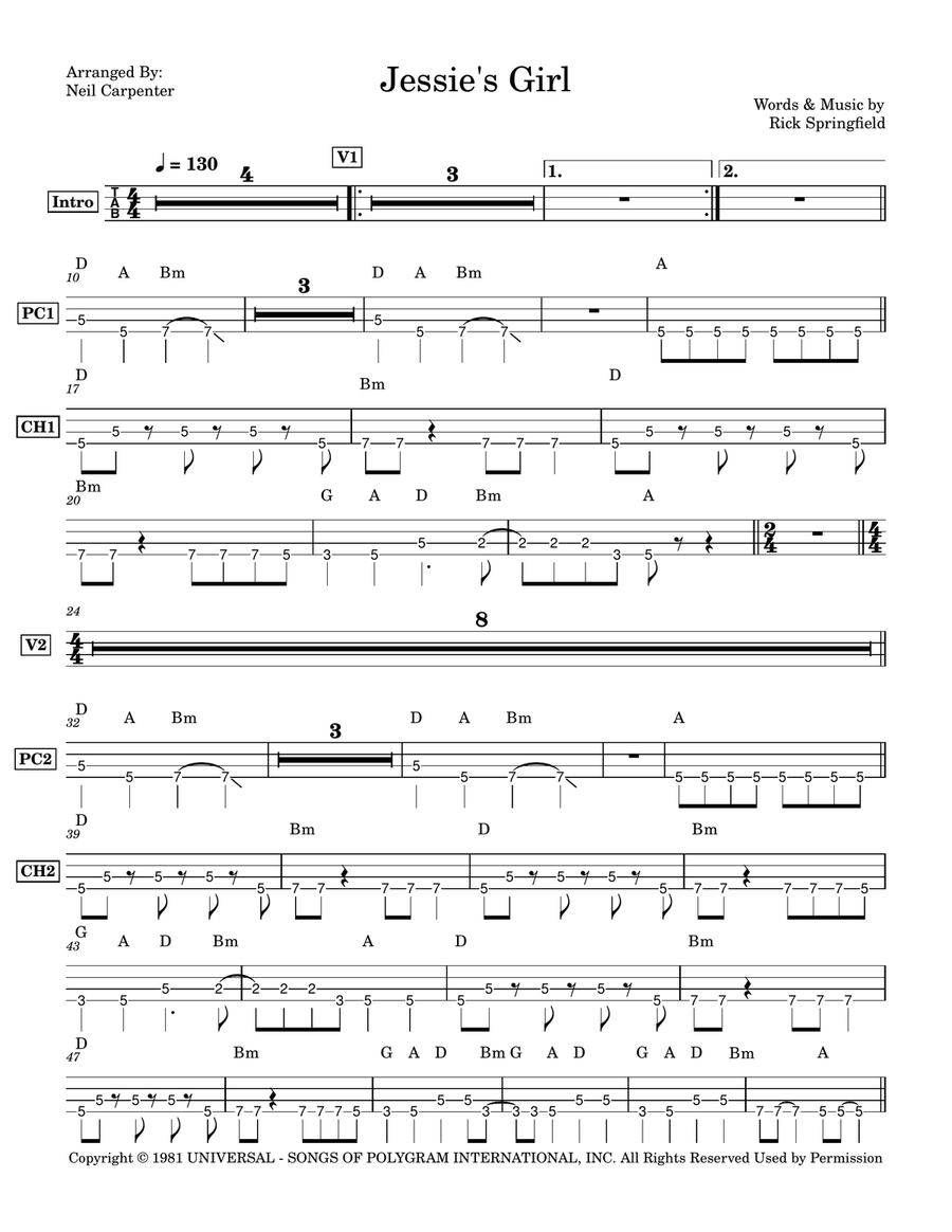 Jessie's Girl Jessie's Girl Acoustic Guitar scores gallery preview page 2
