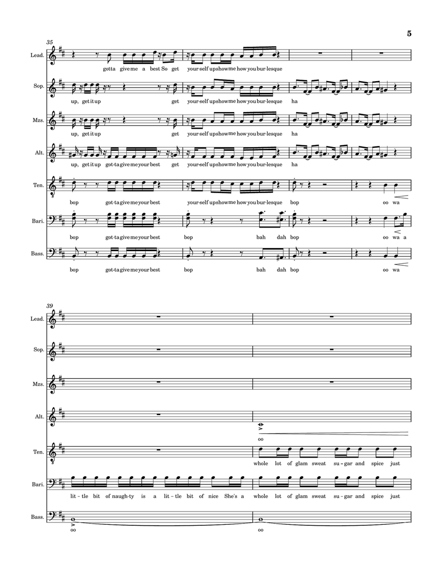 Show Me How You Burlesque A Cappella scores gallery preview page 5