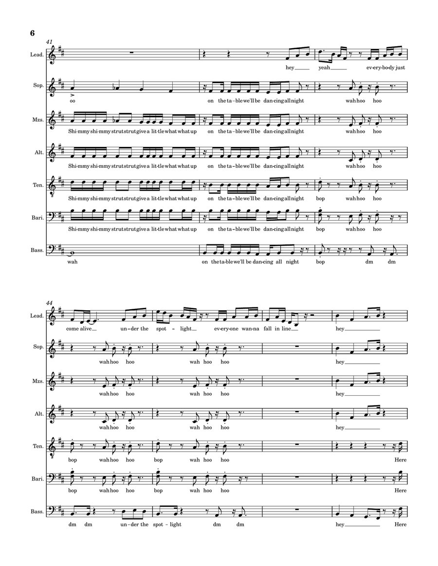 Show Me How You Burlesque A Cappella scores gallery preview page 6