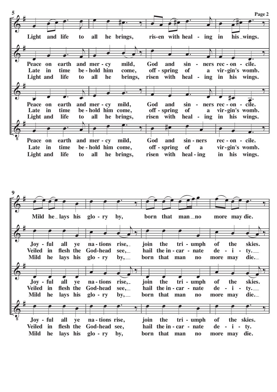 Hark The Herald Angels Sing A Cappella SAT SAT scores gallery preview page 2