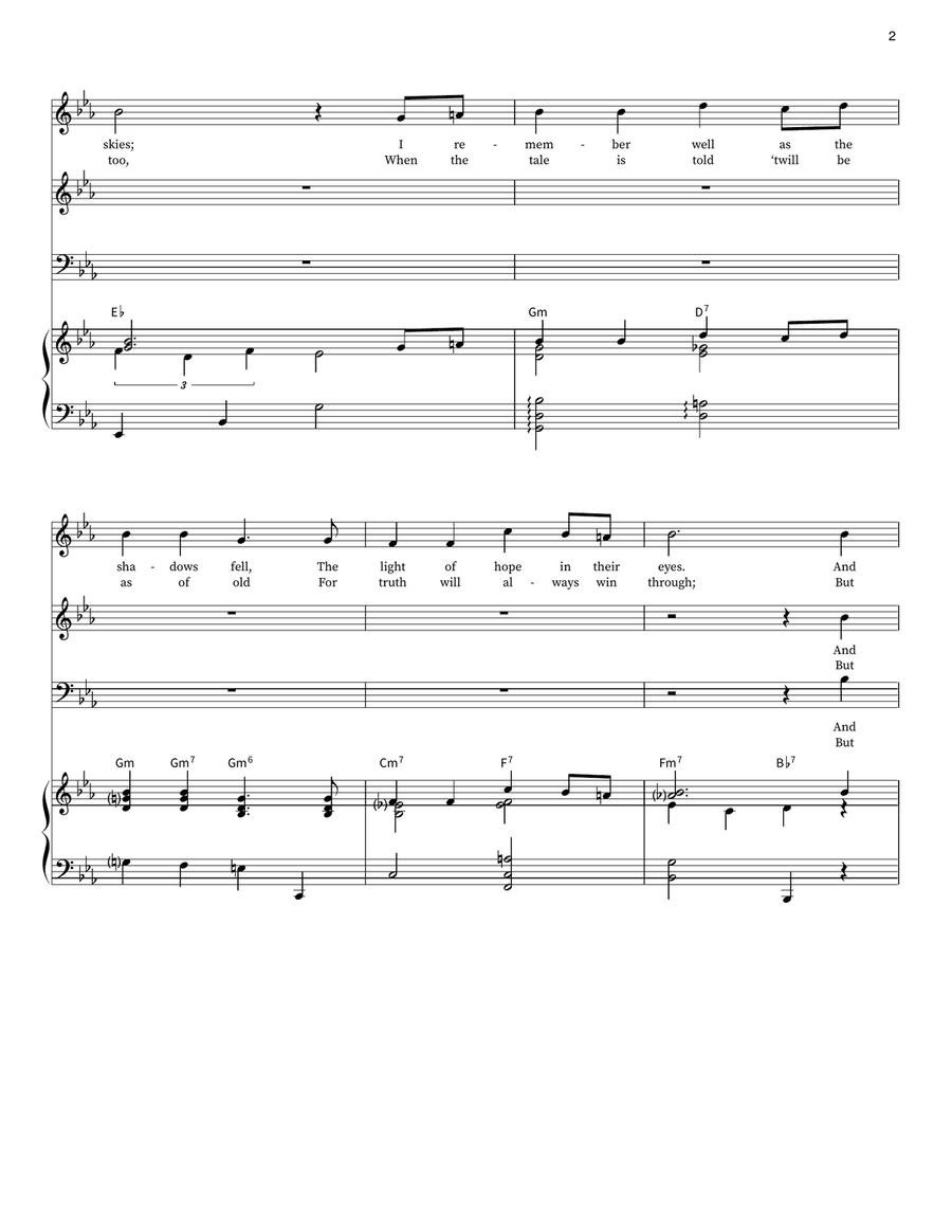 (There'll Be Bluebirds Over) The White Cliffs Of Dover 3-Part scores gallery preview page 2