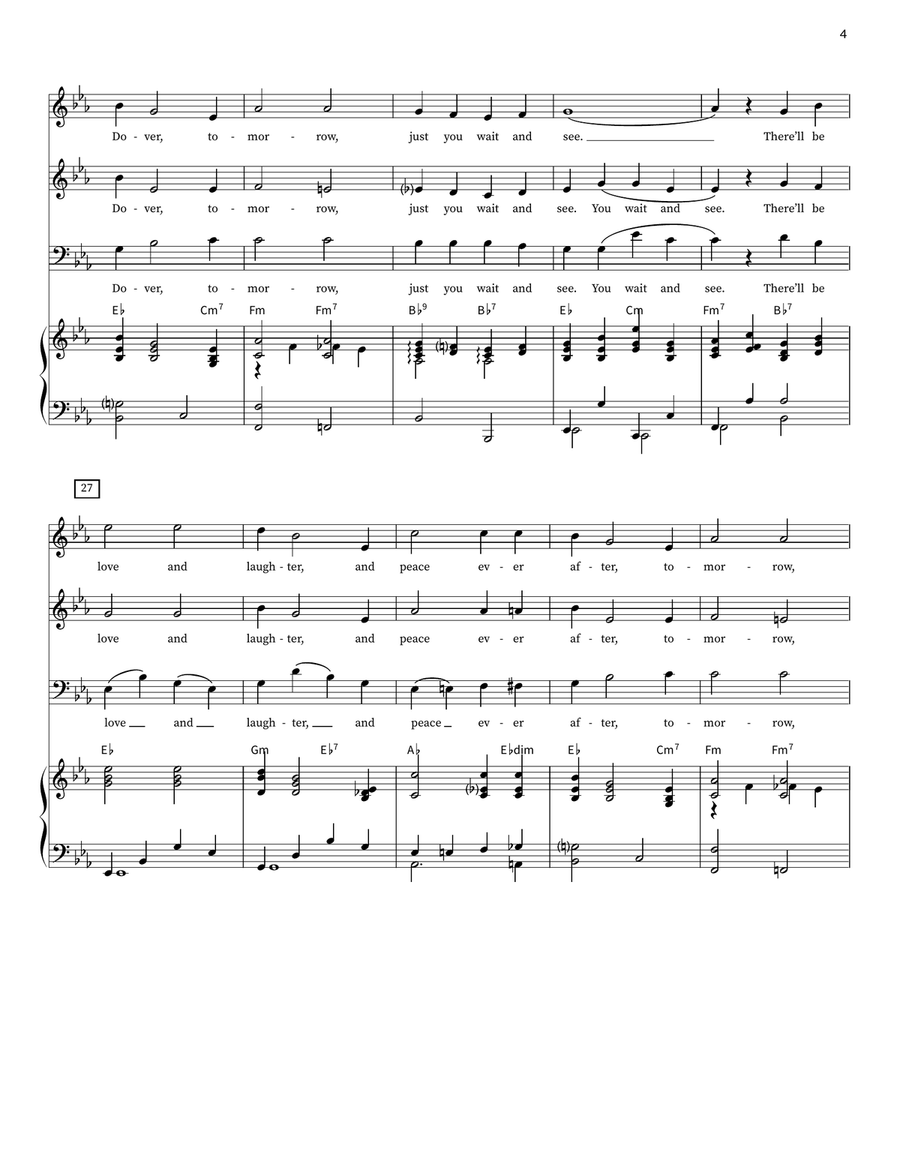(There'll Be Bluebirds Over) The White Cliffs Of Dover 3-Part scores gallery preview page 4