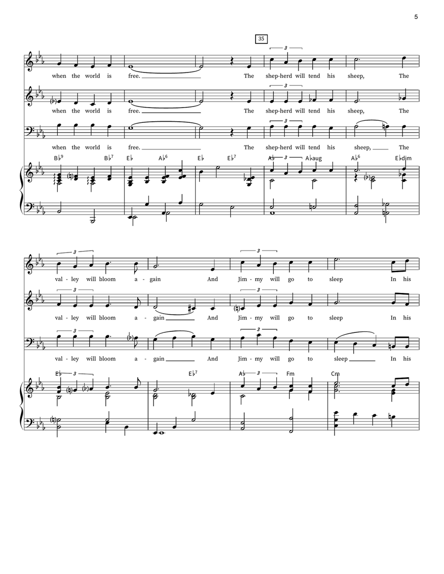 (There'll Be Bluebirds Over) The White Cliffs Of Dover 3-Part scores gallery preview page 5