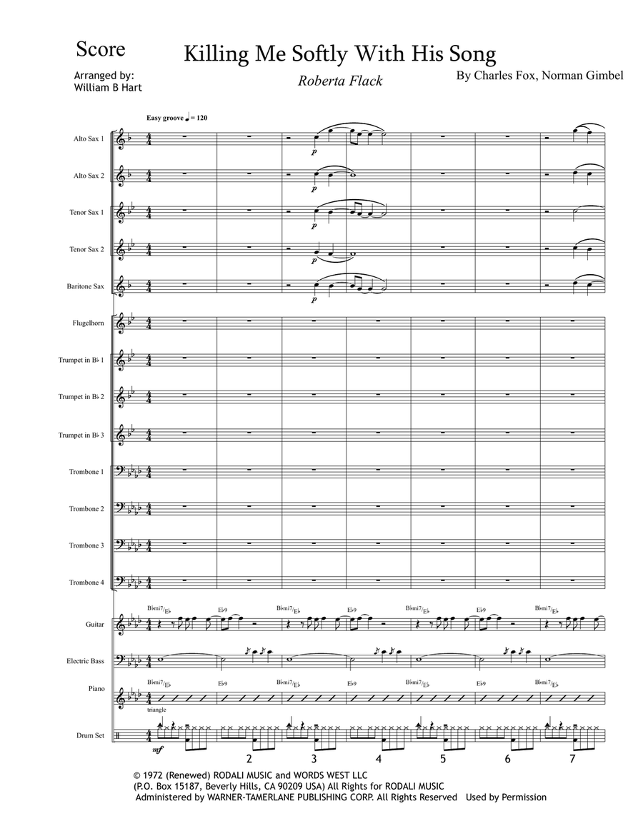 Killing Me Softly With His Song Jazz Ensemble scores gallery preview page 1