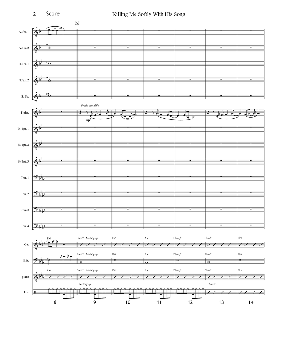 Killing Me Softly With His Song Jazz Ensemble scores gallery preview page 2