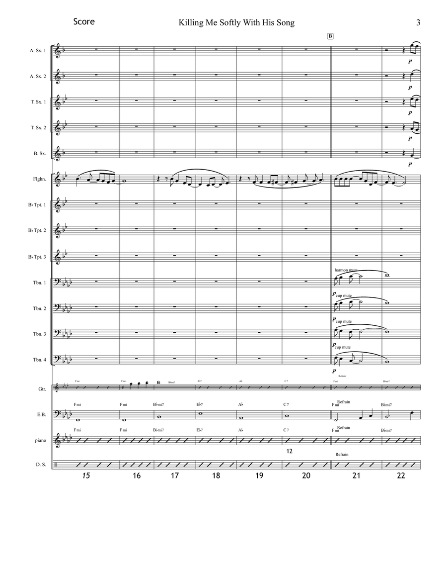 Killing Me Softly With His Song Jazz Ensemble scores gallery preview page 3