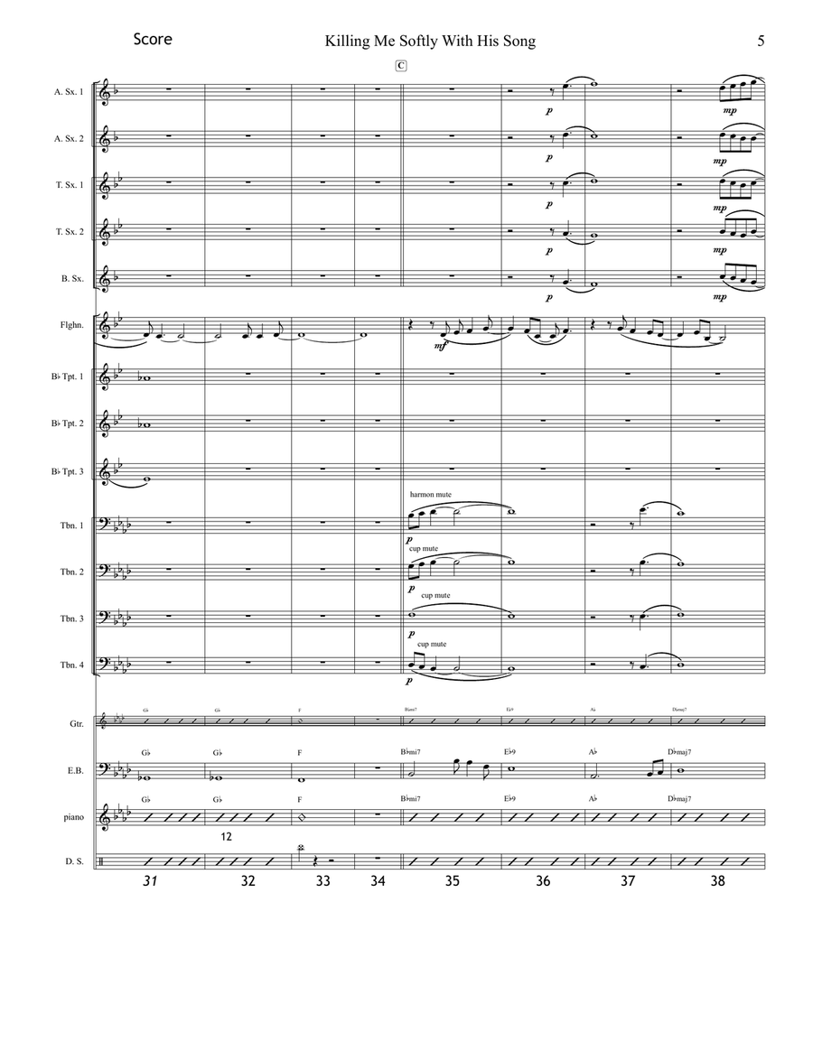 Killing Me Softly With His Song Jazz Ensemble scores gallery preview page 5