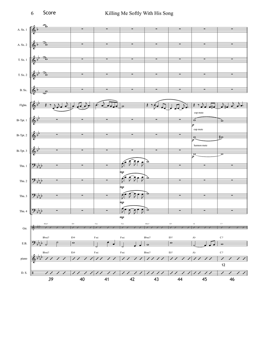 Killing Me Softly With His Song Jazz Ensemble scores gallery preview page 6