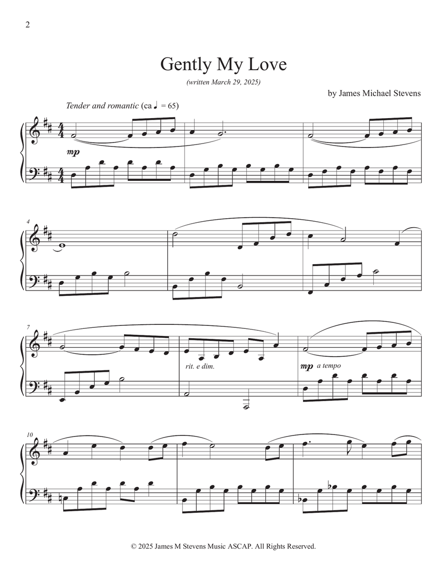 Gently My Love Gently My Love Piano Solo scores gallery preview page 2