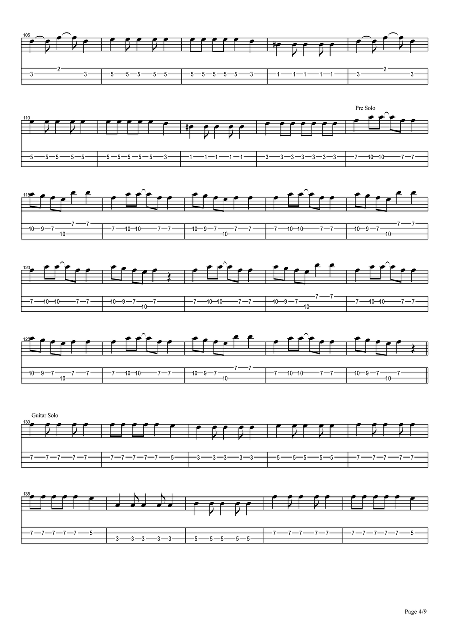 Aces High Aces High Bass Guitar Tablature scores gallery preview page 4