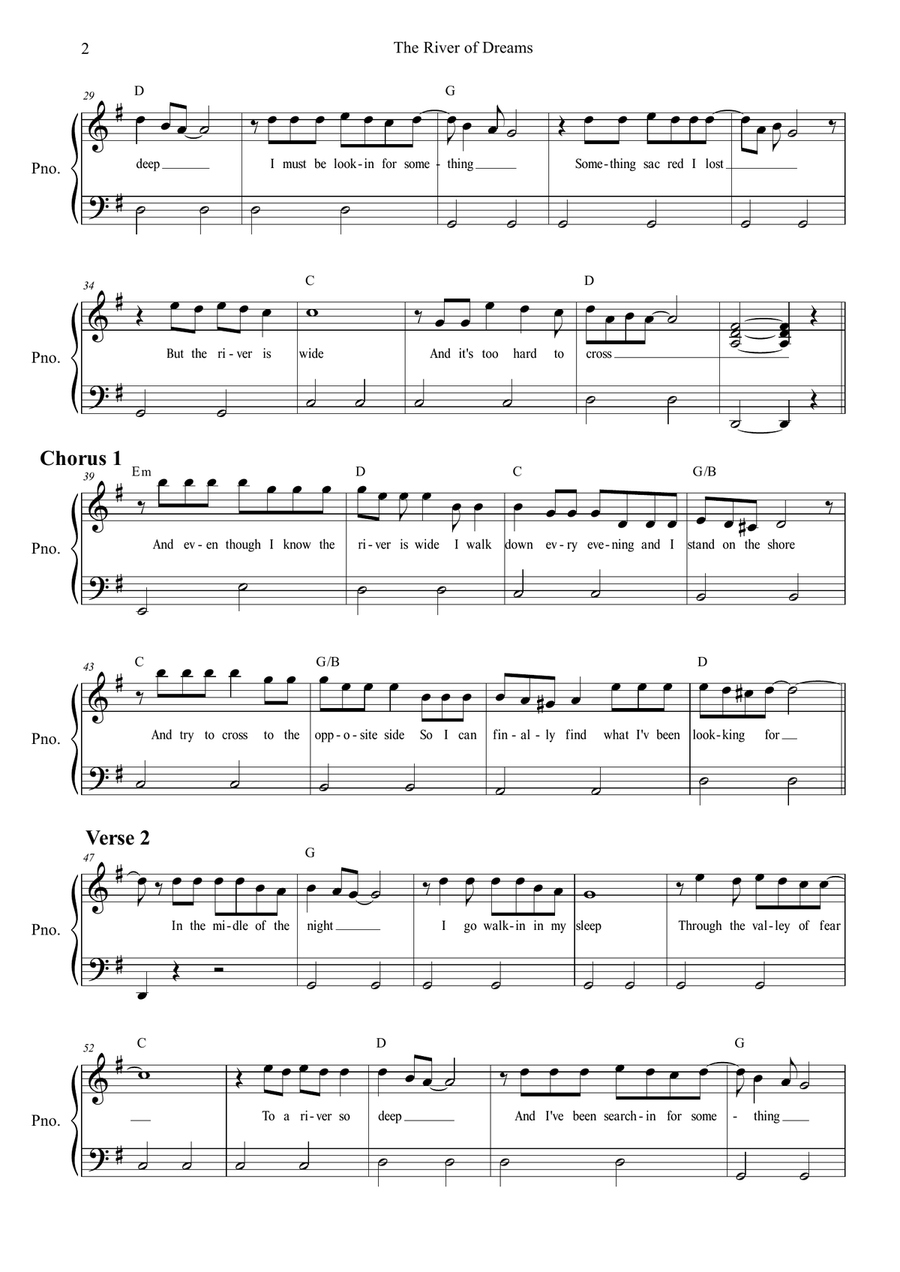 The River Of Dreams The River Of Dreams Piano, Vocal scores gallery preview page 2