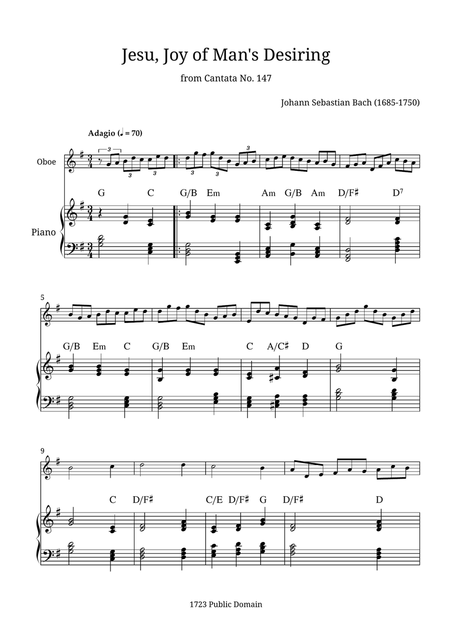 Jesu, Joy of Man's Desiring Piano scores gallery preview page 1