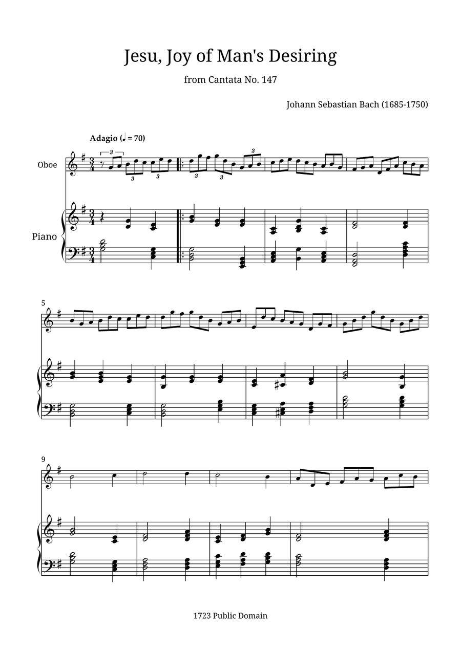 Jesu, Joy of Man's Desiring Piano scores gallery preview page 1