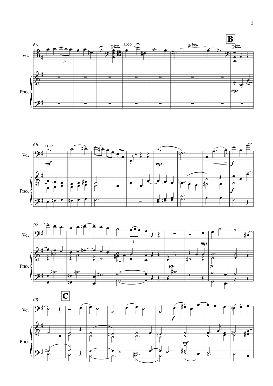 Variations for Cello & Piano Chamber Music scores gallery preview page 3