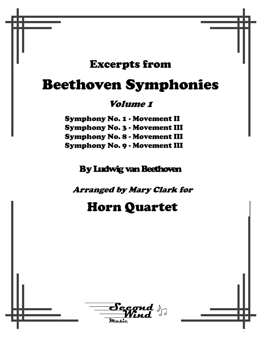 Beethoven Symphonies: Excerpts Volume 1 Brass Quartet scores gallery preview page 1