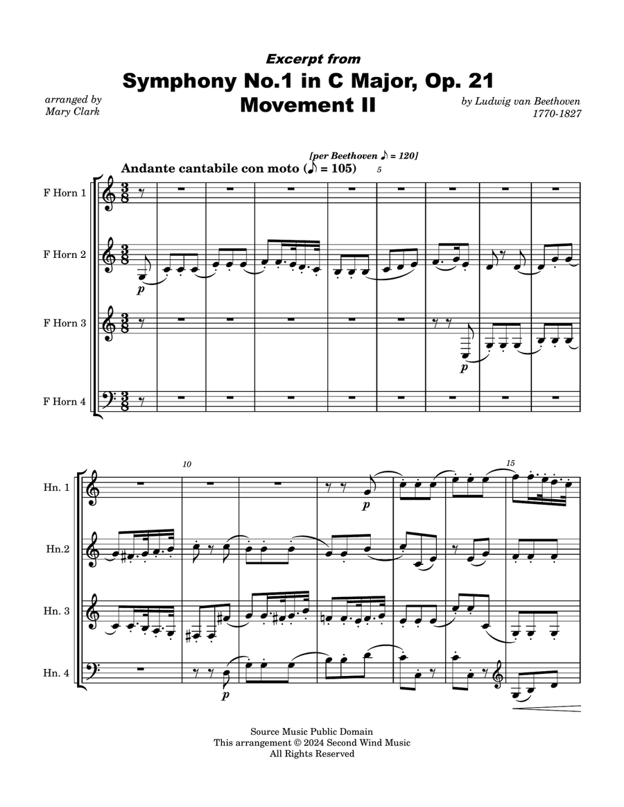 Beethoven Symphonies: Excerpts Volume 1 Brass Quartet scores gallery preview page 3