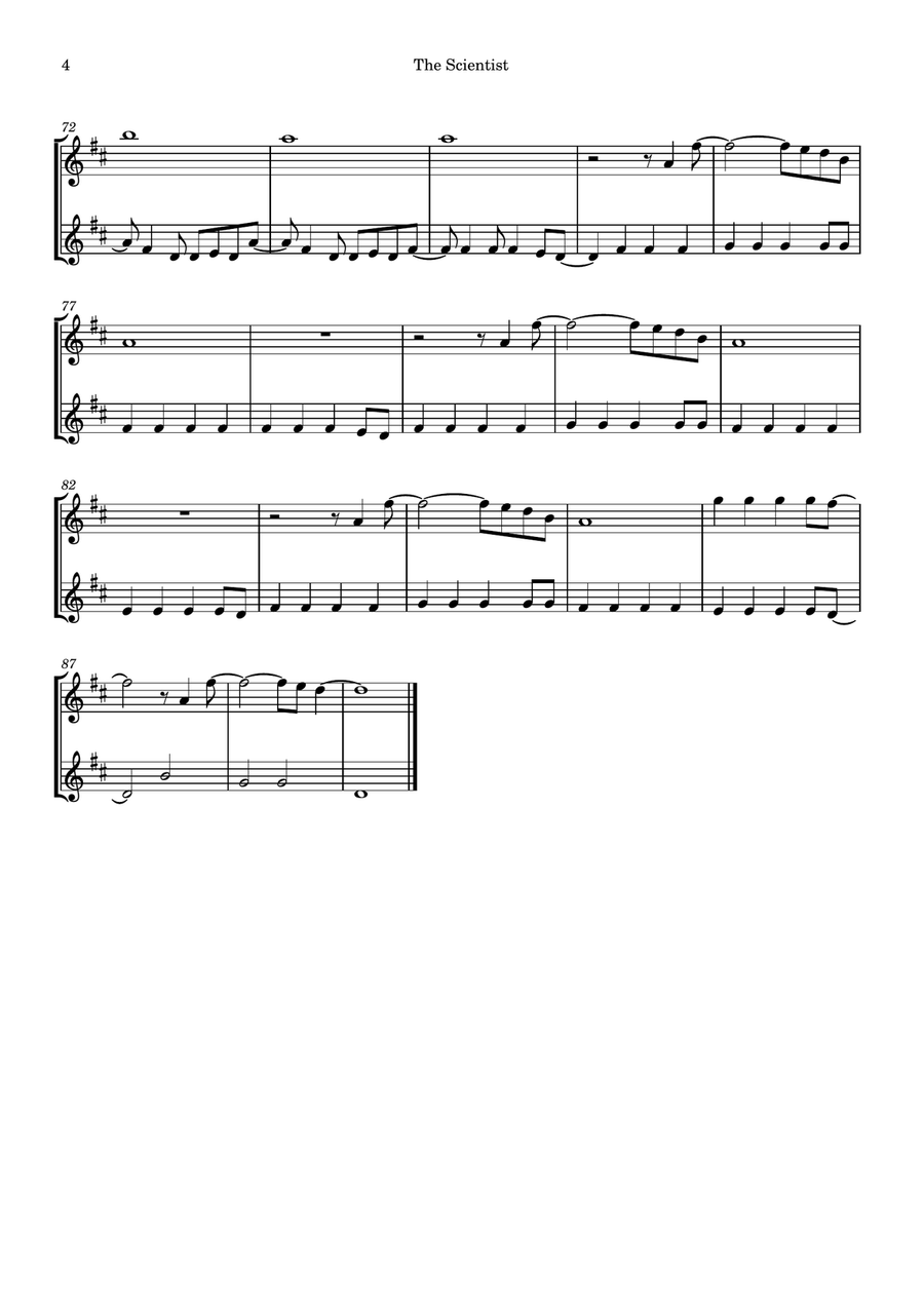The Scientist Flute Duet scores gallery preview page 4