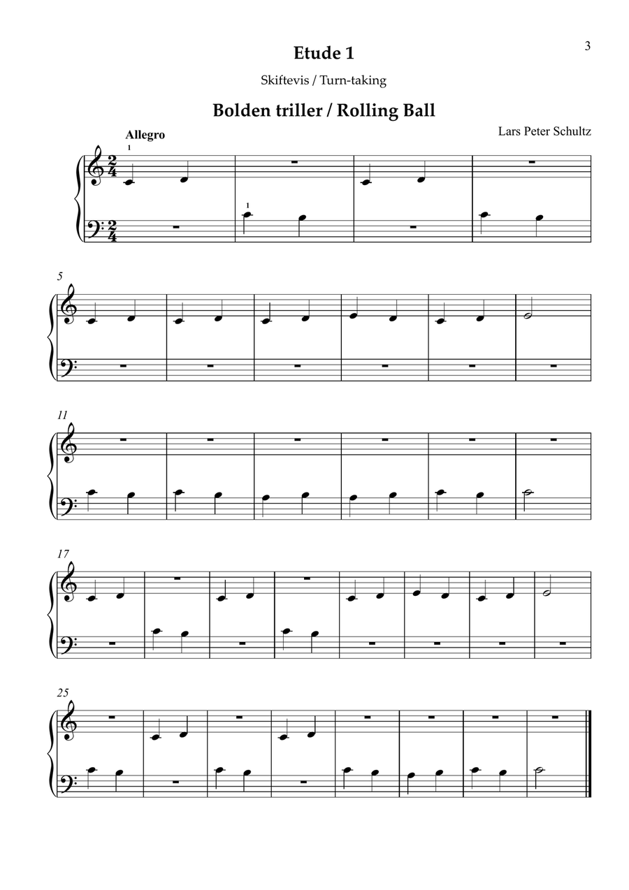 23 klaveretuder for begyndere / 23 Piano Etudes for Beginners Piano Method scores gallery preview page 3