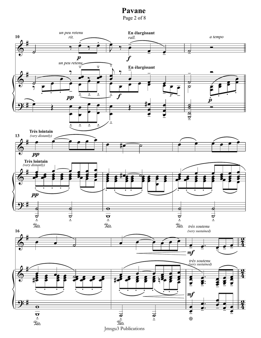 Ravel: Pavane pour une infante défunte for Violin & Piano Chamber Music scores gallery preview page 2