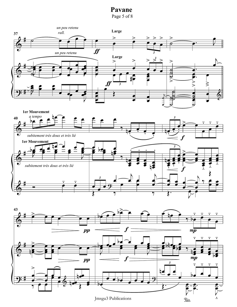 Ravel: Pavane pour une infante défunte for Violin & Piano Chamber Music scores gallery preview page 5
