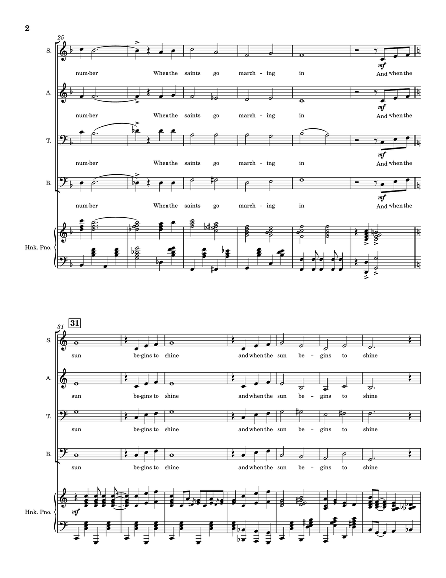 When the Saints Go Marching In (SATB) 4-Part scores gallery preview page 2